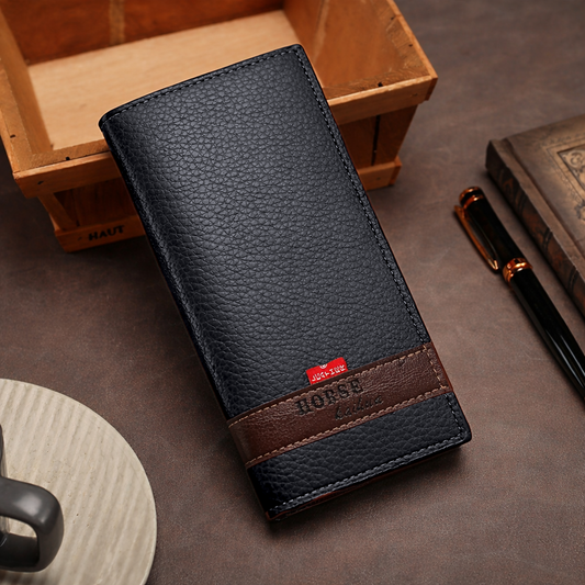 New Design Long Wallet for Men & Women | 12 Card Slots | Half Zip Pocket | Premium Quality Long Purse - Dark Brown